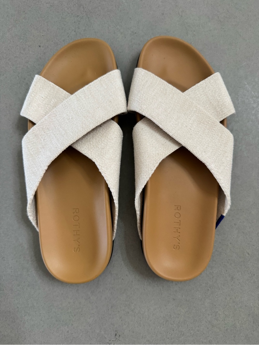 Rothy's Women's Crisscross “The Weekend” Slide Sandals in Cream. Never worn. - Picture 3 of 5